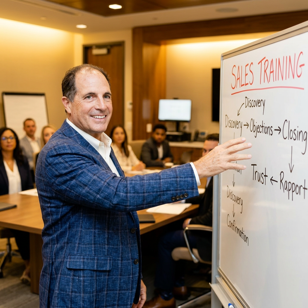 Mike Kadair leading a sales training session